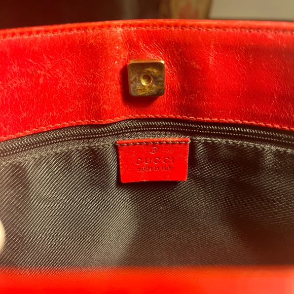 EUC Gucci GG Red trimmed Canvas Handbag. - Picture 11 of 14